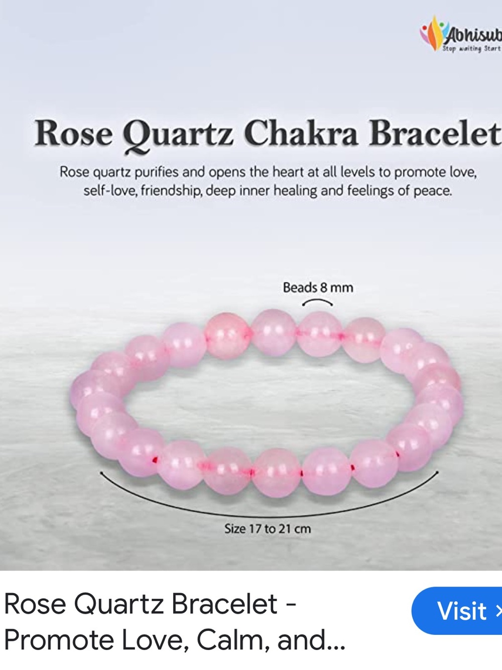 #2520**Love Pink Beaded Stretch Bracelet - Natural Handmade Jewelry - Picture 7 of 17